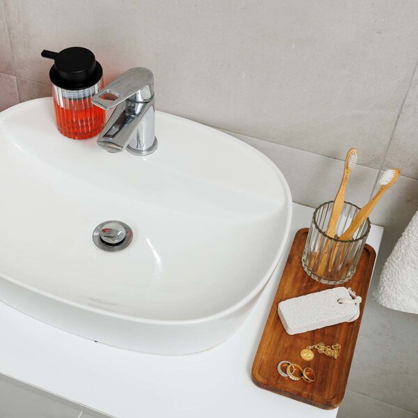 Dispenser Μπάνιου 300ml (Φ7.8x12.5) Estia Alivio Διάφανο 02-28824