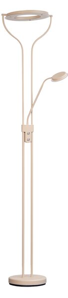 FISCHER & HONSEL Λάμπα δαπέδου LED Davos, χρώμα άμμου, ύψος 180 cm, 2 φτερά, CCT, ρυθμιζόμενος, Μπεζ, Σαλόνι / τραπεζαρία, Μέταλλο, Φως ανάγνωσης