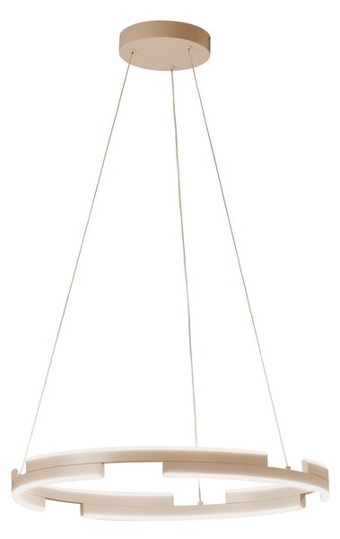 FISCHER & HONSEL LED κρεμαστή λάμπα Circly, χρώμα άμμου, Ø 60 cm, μέταλλο, CCT, ρυθμιζόμενος, Μπεζ, Σαλόνι / τραπεζαρία, Μέταλλο, σύγχρονο