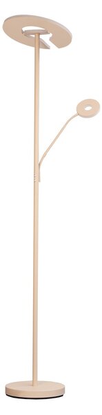 FISCHER & HONSEL Λάμπα δαπέδου LED Dent, χρώμα άμμου, 180 cm, μέταλλο, CCT 2-φωτεινές., ρυθμιζόμενος, Μπεζ, Σαλόνι / τραπεζαρία, Μέταλλο, σύγχρονο, Φως ανάγνωσης