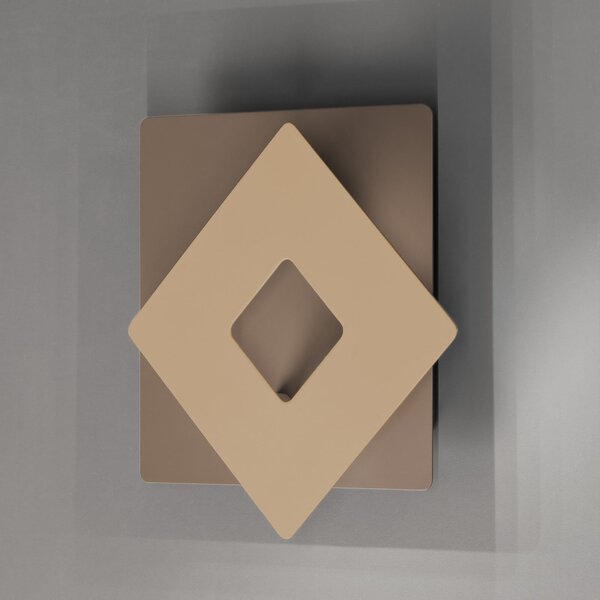 FISCHER & HONSEL LED φωτιστικό τοίχου Hennes, πλάτος 18 cm, γκριζωπό/χρώμα άμμου, Μπεζ, Σαλόνι / τραπεζαρία, Μέταλλο, σύγχρονο