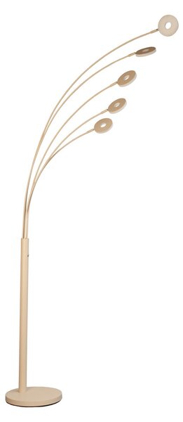 FISCHER & HONSEL Λάμπα δαπέδου LED Dent, χρώμα άμμου, ύψος 225 cm, CCT, 5 φτερά., ρυθμιζόμενος, Μπεζ, Σαλόνι / τραπεζαρία, Μέταλλο, σύγχρονο, Μόνιμη σκιά
