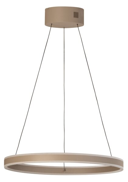 FISCHER & HONSEL Κρεμαστή λάμπα LED Silvio, Ø 60 cm, γκρι, μέταλλο, CCT, ρυθμιζόμενος, Μπεζ, Σαλόνι / τραπεζαρία, Μέταλλο, σύγχρονο
