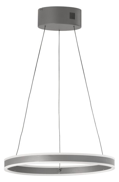 FISCHER & HONSEL LED κρεμαστή λάμπα Silvio, Ø 50 cm, γκρι άμμου, μέταλλο, CCT,, ρυθμιζόμενος, Γκρι, Σαλόνι / τραπεζαρία, Μέταλλο, σύγχρονο