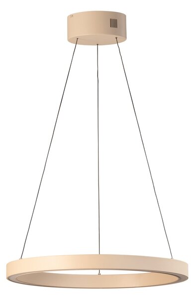 FISCHER & HONSEL LED κρεμαστή λάμπα Silvio, Ø 60 cm, χρώμα άμμου, μέταλλο, CCT, ρυθμιζόμενος, Μπεζ, Σαλόνι / τραπεζαρία, Μέταλλο, σύγχρονο