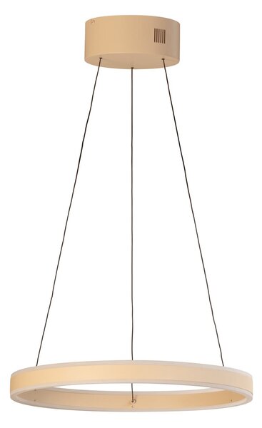 FISCHER & HONSEL LED κρεμαστή λάμπα Silvio, Ø 50 cm, χρώμα άμμου, μέταλλο, CCT,, ρυθμιζόμενος, Μπεζ, Σαλόνι / τραπεζαρία, Μέταλλο, σύγχρονο