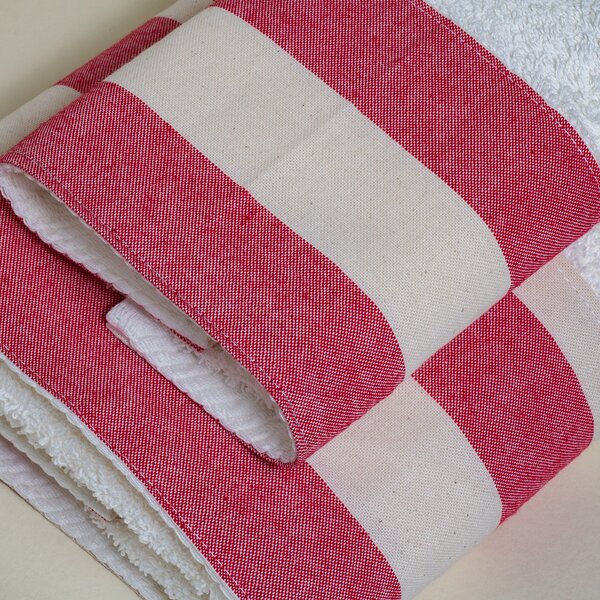 Πετσέτα Χεριών (30x50) White Fabric Stripe Red White 600gsm