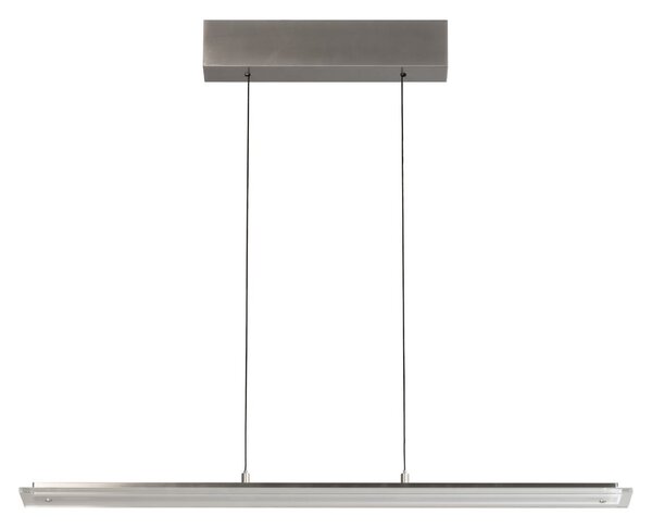 FISCHER & HONSEL LED κρεμαστή λάμπα Torvi, μήκος 135 cm, χρώμα νικελίου/λευκό, CCT, ρυθμιζόμενος, Μεταλλικό, Σαλόνι / τραπεζαρία, Μέταλλο, σύγχρονο