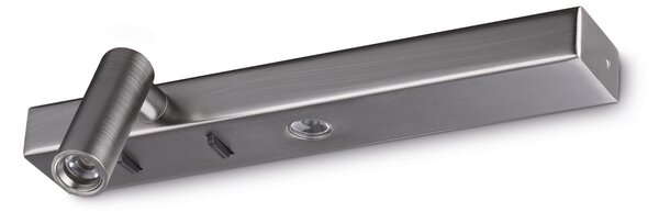IDEAL LUX Ideal Lux LED απλό φωτιστικό τοίχου Bonne Nuit 1, χρώμα νικελίου, 22 cm, Μεταλλικό, Σαλόνι / τραπεζαρία, Μέταλλο, σύγχρονο