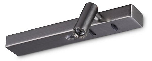 IDEAL LUX Ideal Lux LED απλό φωτιστικό τοίχου Bonne Nuit 2, χρώμα νικελίου, 22 cm, Μεταλλικό, Σαλόνι / τραπεζαρία, Μέταλλο, σύγχρονο