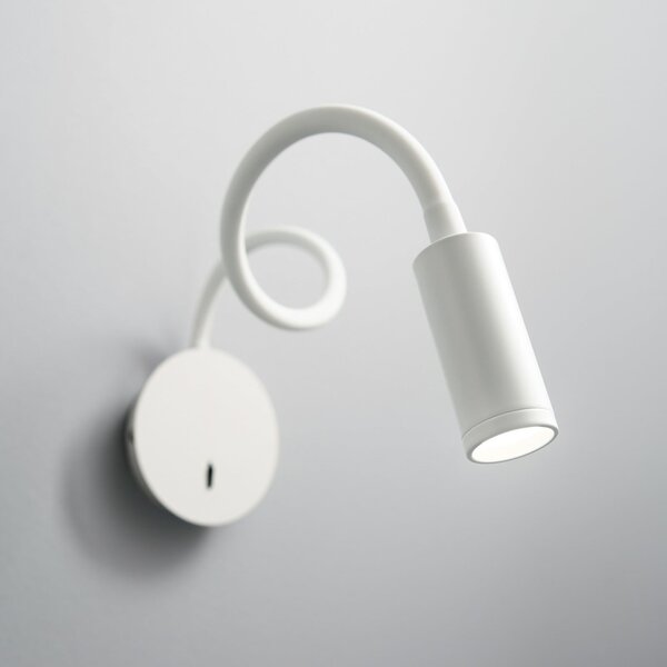 IDEAL LUX Ideal Lux LED απλίκι Focus 2, λευκό, 55 cm, εύκαμπτος βραχίονας, Λευκό, Σαλόνι / τραπεζαρία, Μέταλλο, σύγχρονο