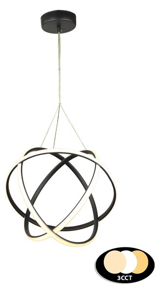 Φωτιστικό Οροφής LED 3 CCT Heronia Atomic/40 01-0406 Black