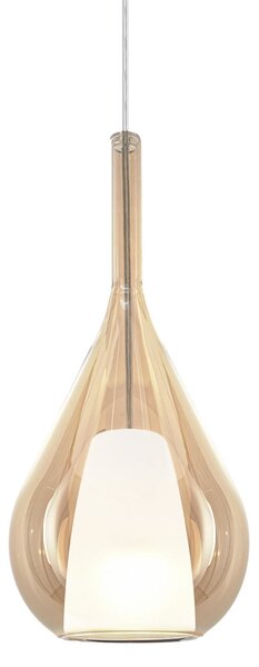 IDEAL LUX Ιδανική κρεμαστή λάμπα Ideal Lux Kalique 3, κεχριμπαρένια, Ø 18 cm, ρυθμιζόμενος, Μπεζ, Σαλόνι / τραπεζαρία, Πλαστικό, σύγχρονο