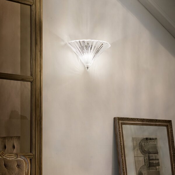 IDEAL LUX Ideal Lux Φωτιστικό τοίχου Santa, πλάτος 39 cm, διαφανές, γυαλί, Διαφανές, Σαλόνι / τραπεζαρία, Γυαλί