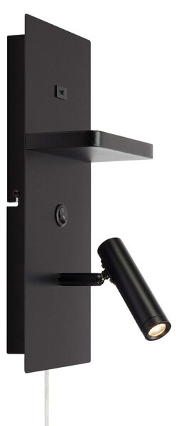 Markslöjd LED φωτιστικό τοίχου Carica, μαύρο, ύψος 34 cm, μέταλλο, Μαύρο, Σαλόνι / τραπεζαρία, Μέταλλο, σύγχρονο, Πρίζα τοίχου κάτω