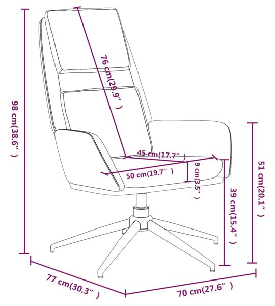 VidaXL Πολυθρόνα Relax Σκούρο Γκρι από Συνθετικό Καστόρι