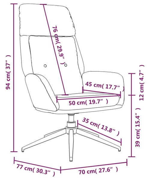 VidaXL Πολυθρόνα Relax Γκρι από Γνήσιο Δέρμα