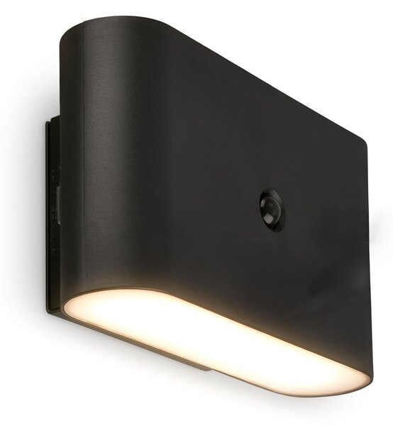 Briloner LED-Akku-Wandlampe Chat, μαύρο, 16 cm, πλαστικό, αισθητήρας, Μαύρο, Σαλόνι / τραπεζαρία, Πλαστικό, σύγχρονο, Γωνιακός τοίχος