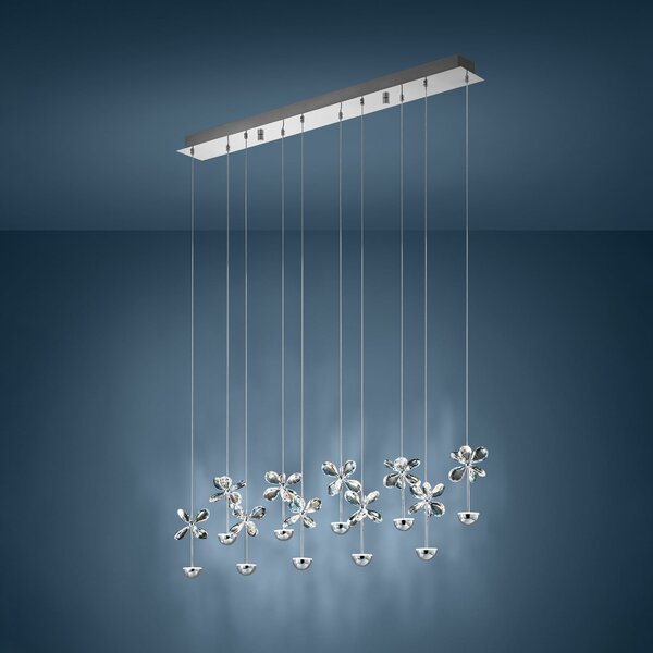 Stars of Light EGLO LED-Pendel Pianopoli, χρώμιο, μήκος 87 cm, ρυθμιζόμενος, Μεταλλικό, Σαλόνι / τραπεζαρία, Ανοξείδωτος χάλυβας, σχεδιασμός