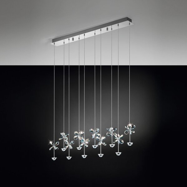 Stars of Light EGLO LED-Pendel Pianopoli, χρώμιο, μήκος 87 cm, ρυθμιζόμενος, Μεταλλικό, Σαλόνι / τραπεζαρία, Ανοξείδωτος χάλυβας, σχεδιασμός