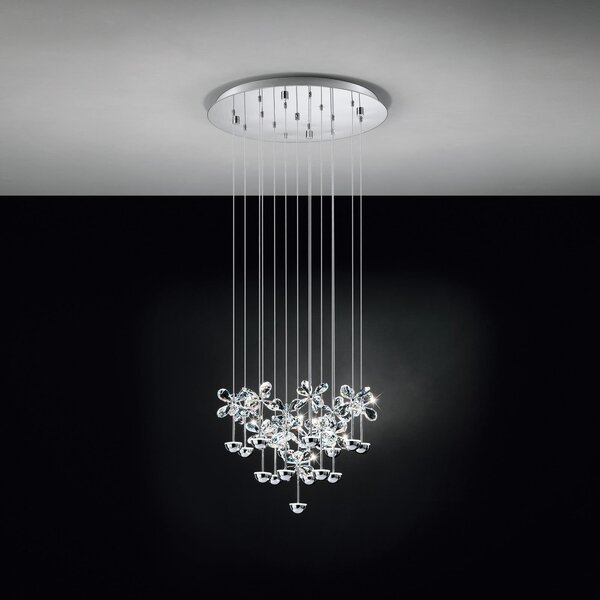 Stars of Light EGLO LED κρεμαστή λάμπα Pianopoli χρώμιο 50x113 cm, ρυθμιζόμενος, Μεταλλικό, Σαλόνι / τραπεζαρία, Ανοξείδωτος χάλυβας, σχεδιασμός