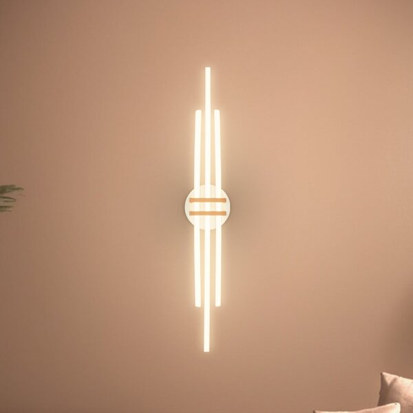 Briloner LED φωτιστικό οροφής Tinka, ανοιχτό γκρι/καφέ, μήκος 98 cm, Γκρι, Σαλόνι / τραπεζαρία, Μέταλλο, σύγχρονο