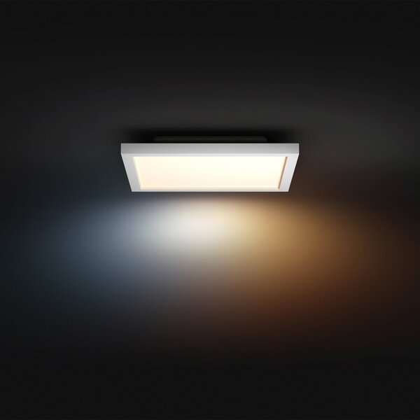 Philips Hue LED Panel White Ambiance Aurelle, 30x30cm, λευκό, ρυθμιζόμενος, Λευκό, Σαλόνι / τραπεζαρία, Μέταλλο, σύγχρονο