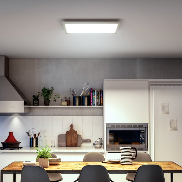 Philips Hue LED Panel White Ambiance Aurelle, 60x60cm, λευκό, ρυθμιζόμενος, Λευκό, Σαλόνι / τραπεζαρία, Μέταλλο, σύγχρονο