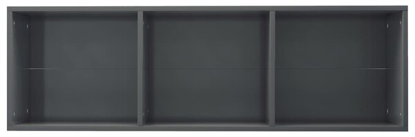 VidaXL Βιβλιοθήκη/Έπιπλο TV Γυαλιστερό Γκρι 36x30x114 εκ. Επεξ. Ξύλο