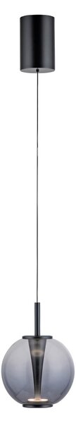 PURE Κρεμαστό φωτιστικό LED Infinity, γκρι/καπνιστό γκρι, Ø 18 cm, CCT, ρυθμιζόμενος, Γκρι, Σαλόνι / τραπεζαρία, Γυαλί