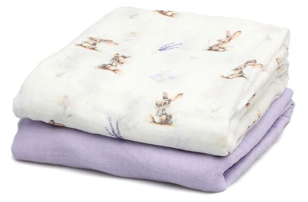 Μουσελίνες/Πάνες Αγκαλιάς (Σετ 2τμχ) Kiokids Lavender Bunny 5296