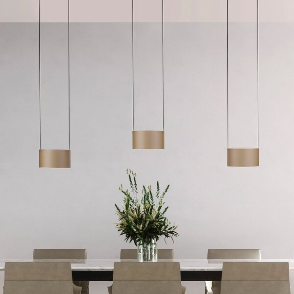 PURE Κρεμαστό φωτιστικό LED Clipse, χάλκινο, μήκος 110 εκ., CCT, 6 λαμπτήρες, ρυθμιζόμενος, Μπρούτζινο / Αντικέ ορείχαλκου, Σαλόνι / τραπεζαρία, Μέταλλο, σύγχρονο
