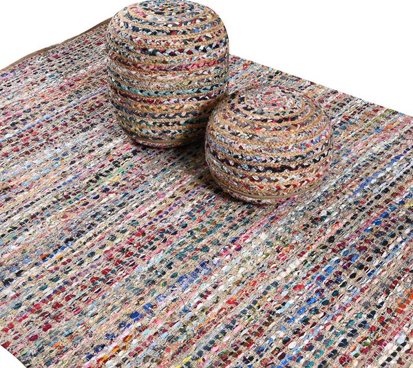 Πουφ (Φ40x40) Pol Rugs & Mats Jute Chindi
