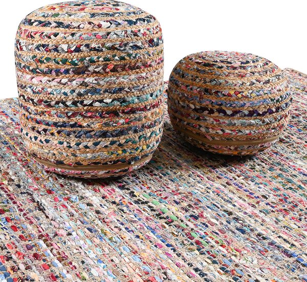 Πουφ (Φ40x20) Pol Rugs & Mats Jute Chindi
