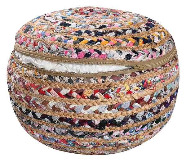 Πουφ (Φ40x20) Pol Rugs & Mats Jute Chindi