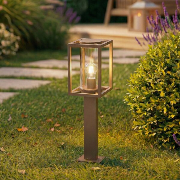 Lucande Φωτιστικό διαδρόμου Ferda, 60 cm, καφέ, IP44, ρυθμιζόμενος, Καφέ / Σκουριάς, Αλουμίνιο, σύγχρονο