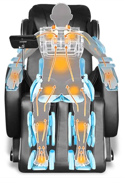 VidaXL Πολυθρόνα Μασάζ Μαύρη από Δερματίνη με «Super Screen»