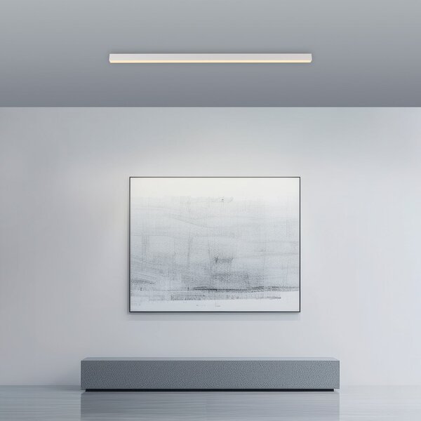 PURE LED οροφής Lines, λευκό, 110 cm, CCT, τηλεχειριστήριο, ρυθμιζόμενος, Λευκό, Σαλόνι / τραπεζαρία, Μέταλλο, σύγχρονο