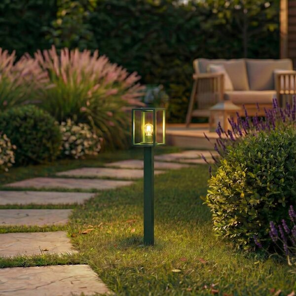 Lucande Φωτιστικό διαδρόμου Ferda, 100 cm, πράσινο, IP44, ρυθμιζόμενος, Πράσινο, Αλουμίνιο, σύγχρονο