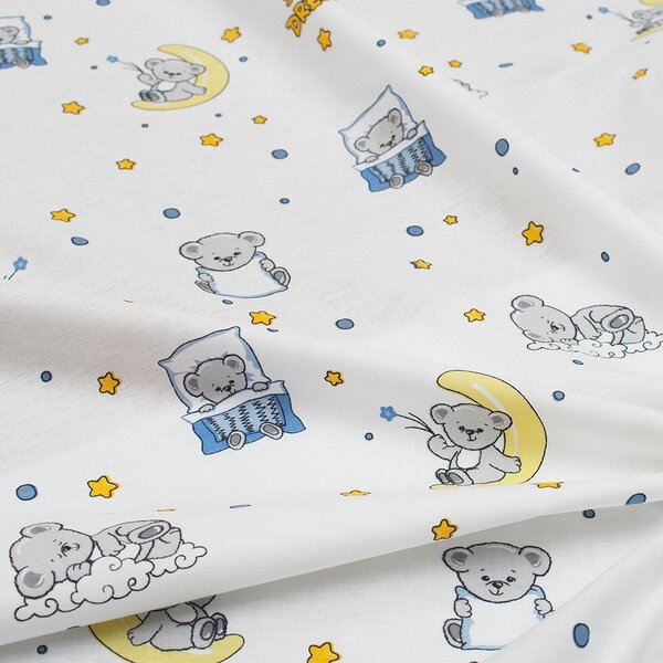 Σεντόνι Λίκνου (80x110) Dimcol Sweet Dreams 554 White - Sky Blue