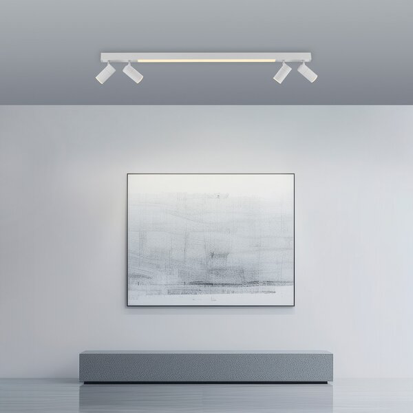 PURE LED οροφής Lines, 120 cm, λευκό, CCT, τηλεχειριστήριο, ρυθμιζόμενος, Λευκό, Σαλόνι / τραπεζαρία, Μέταλλο, σύγχρονο