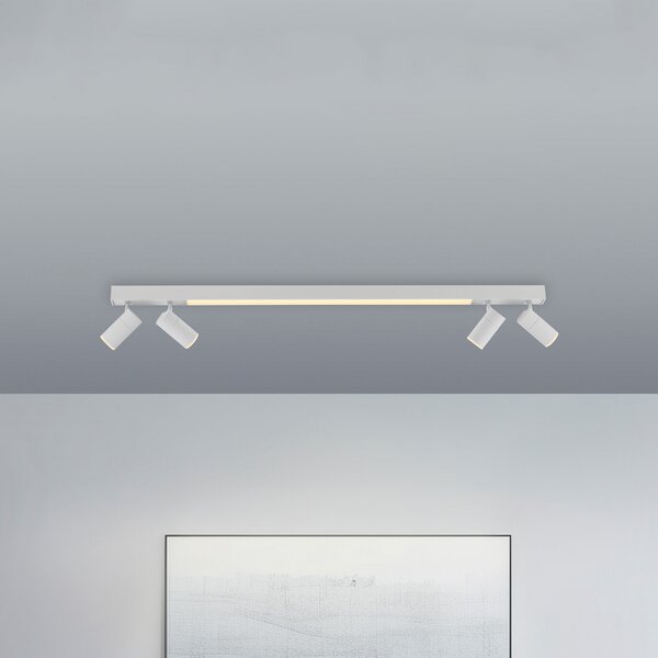PURE LED οροφής Lines, 120 cm, λευκό, CCT, τηλεχειριστήριο, ρυθμιζόμενος, Λευκό, Σαλόνι / τραπεζαρία, Μέταλλο, σύγχρονο