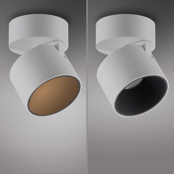 PURE LED σποτ οροφής Cup, λευκό, Ø 9,5 cm, μέταλλο, ρυθμιζόμενος, Λευκό, Σαλόνι / τραπεζαρία, Μέταλλο, σύγχρονο
