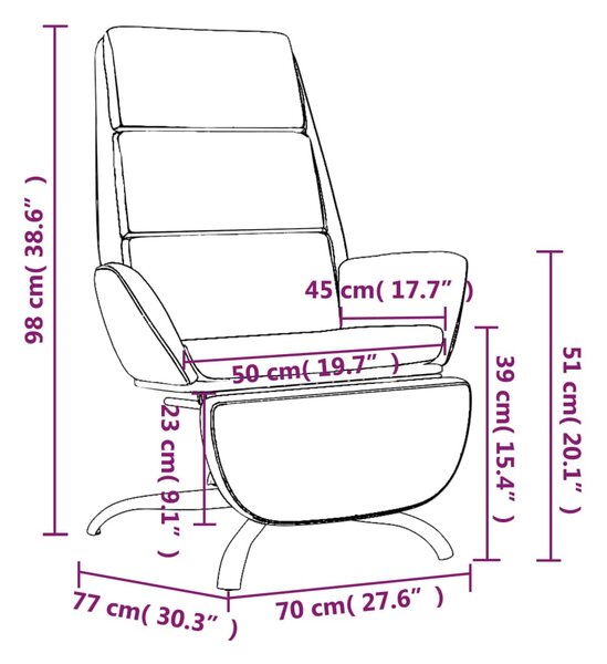 VidaXL Πολυθρόνα Relax με Υποπόδιο Μαύρη Βελούδινη