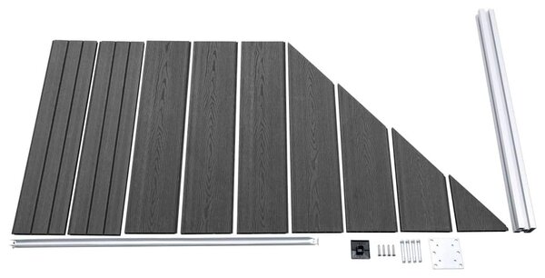 Σετ Πάνελ Περίφραξης Μαύρο 619 x (105-186) εκ. από WPC - Μαύρο