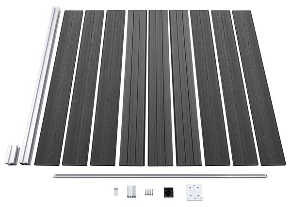 Σετ Πάνελ Περίφραξης Μαύρο 619 x (105-186) εκ. από WPC - Μαύρο