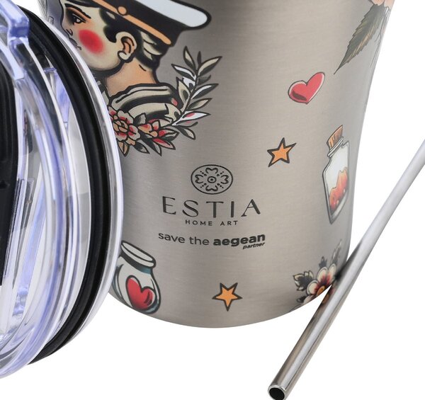 Ποτήρι Θερμός 350ml Estia Save The Aegean Old School Ink 01-31770