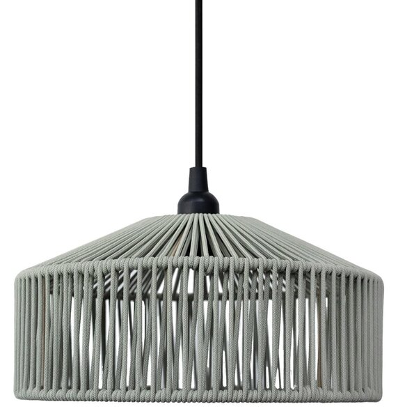 Newgarden Κρεμαστό φωτιστικό Calabardina, πράσινο, σχοινί, Ø30cm, IP44, ρυθμιζόμενος, Πράσινο, Ύφασμα / Κλωστοϋφαντουργία, Σκανδιναβικό