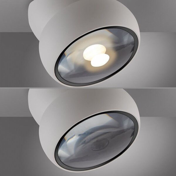 PURE LED-Deckenspot Move, λευκό, Ø 12 cm, μέταλλο/γυαλί, ρυθμιζόμενος, Λευκό, Σαλόνι / τραπεζαρία, Μέταλλο, σύγχρονο