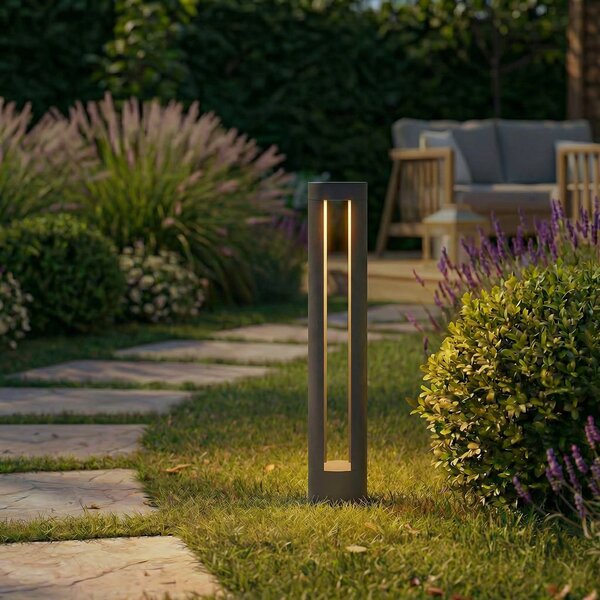 Lindby LED φωτιστικό διαδρόμου Soriq, ανθρακί, ύψος 75 cm, IP54, Μαύρο, Αλουμίνιο, σύγχρονο